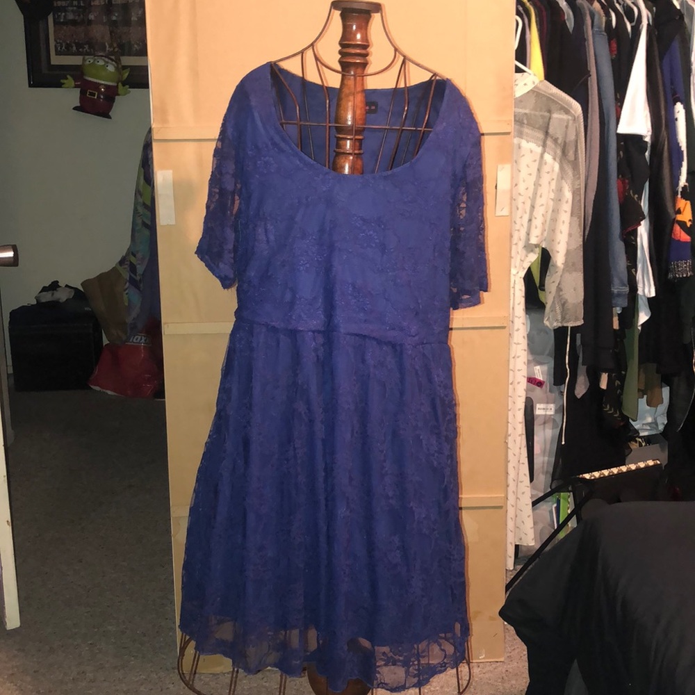 Navy Blue Lace Dress